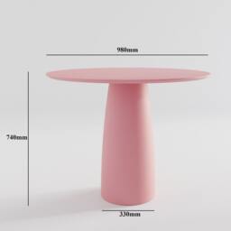 Kopar Round Antique Pink Dining Table D98 - thumbnail 3