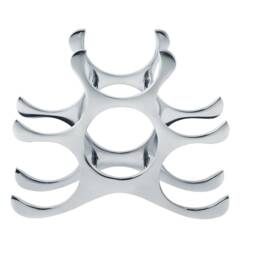 Wine Rack Bottle Metal Aluminum Silver Luxury - Wine Stand, Shelf Modern Made Of 27.5 cm - thumbnail 4