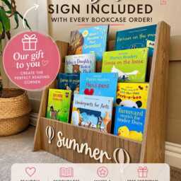 Personalised Children's Bookcase - Wooden Nursery Book Shelf Custom Name Kids Storage Baby Gift - thumbnail 2