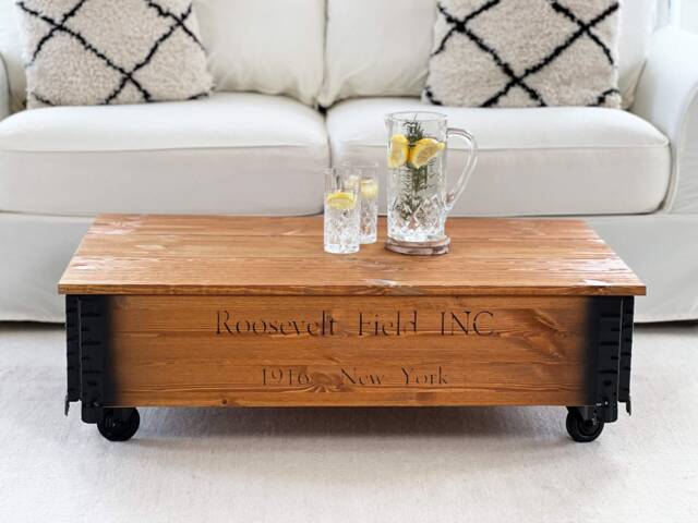 Coffee Table Chest Wooden Box Vintage Shabby Chic - image 1