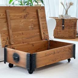 Coffee Table Chest Wooden Box Vintage Shabby Chic - thumbnail 4