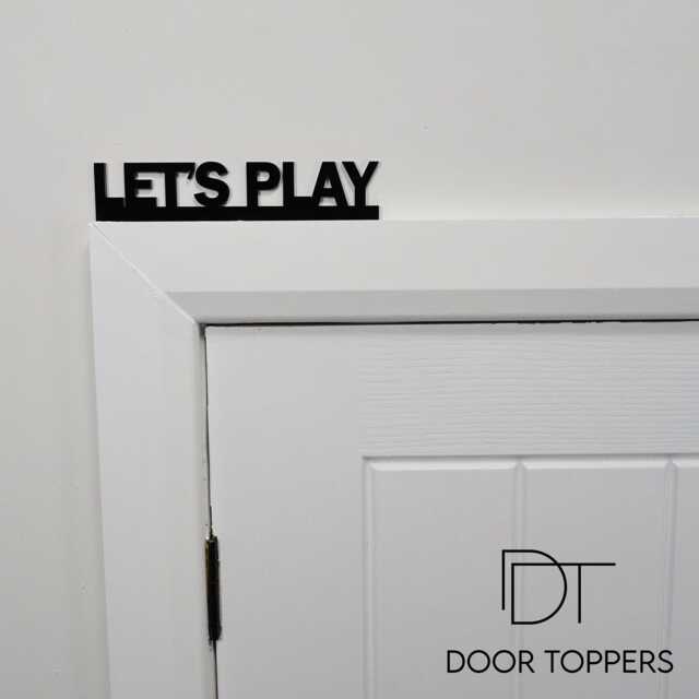 Let's Play Door Topper - Games Room Or Playroom Sign Gaming Decor Gamer Birthday Gift Kids Teen Bedroom - image 1