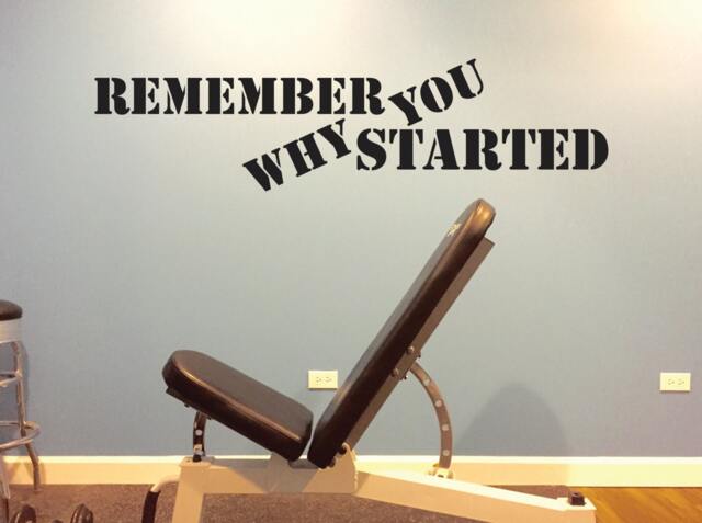 Inspirational Quote Wall Decal, Gym Remember Why You Started Fitness Theme Decal - image 1