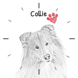 Collie, Free Standing Mdf Floor Clock With An Image Of A Dog - thumbnail 2