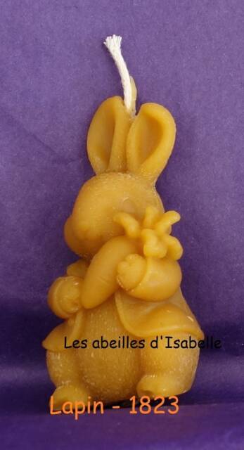 Rabbit Candle in Natural Beeswax - image 1