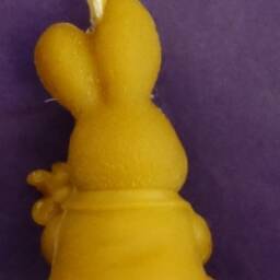 Rabbit Candle in Natural Beeswax - thumbnail 2