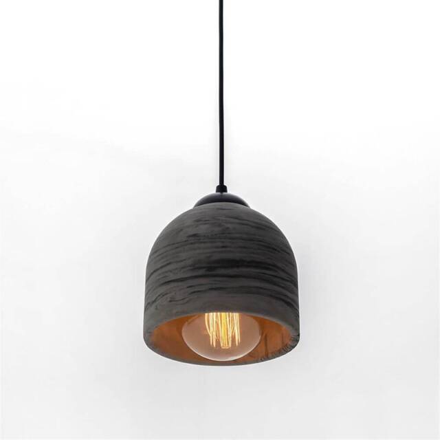 Black Concrete Pendant Lamp, Stone Chandelier, Designer Hanging Lights, Scandinavian Design, Accessories - image 1