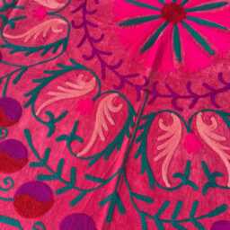 Luxury Velvet Suzani Boho Embroidered Quilt Bedspread - thumbnail 3
