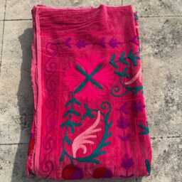 Luxury Velvet Suzani Boho Embroidered Quilt Bedspread - thumbnail 4