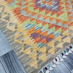 Kilim Rug Classic, Handmade Artisan Afghan Turkish Scandinavian Navajo Bohemian Wool Flatweave Multicolour 111x83 cm - thumbnail 2
