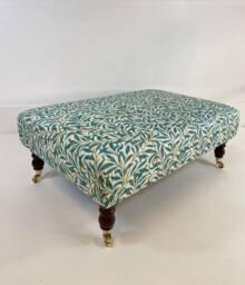 Coffee Table Footstool in William Morris Willow Boughs - thumbnail 1