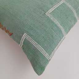 Moroccan Cactus Silk Cushion Cover, Handmade Sage Green Sabra Throw Pillow, Scatter 20''x20''/50x50 cm - thumbnail 3
