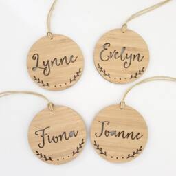 Personalised Wood Christmas Decoration/Ornament Sprigs Design-Christmas Tree-Bauble-Kris Kringle-Teacher Gift-Personalized Christmas Gift - thumbnail 3