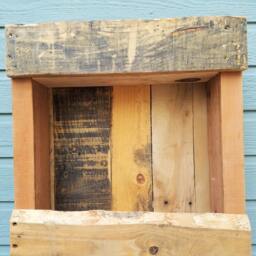 Reclaimed Pallet Wood & Pine Shelf - Entryway, Doorway, Anywhere Wall-Mounted Recycled Wood Shelves & Wall Hooks - thumbnail 3