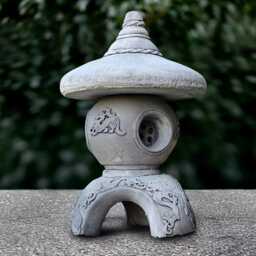 Concrete Pagoda Sculpture Stone Lantern Figurine Outdoor Tradition Decoration Zen Garden Ornament Asian Statue Handmade Gift - thumbnail 1
