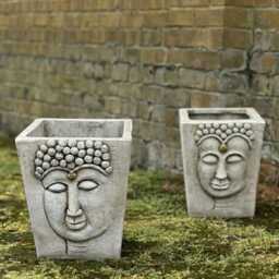 Large Concrete Buddha Planter Zen Garden Flower Pot Decor Outdoor Patio Plant Holder Garden Japanese Ornament Cement Yard Art - thumbnail 3