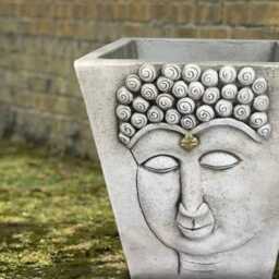 Large Concrete Buddha Planter Zen Garden Flower Pot Decor Outdoor Patio Plant Holder Garden Japanese Ornament Cement Yard Art - thumbnail 2