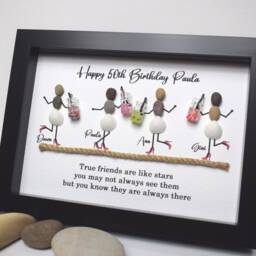 Birthday Gift For Her, Personalised Pebble Picture Art Women, Keepsake 18Th 21st 30Th 40Th 50Th 60Th 70Th 80Th - thumbnail 2