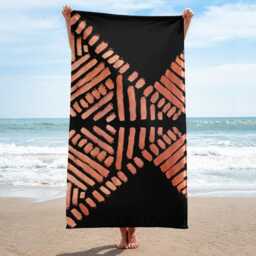 Patterned Shapes Beach Towel - Sublimation Print Cotton-Blend Soft Absorbent Bath & Spa - thumbnail 2