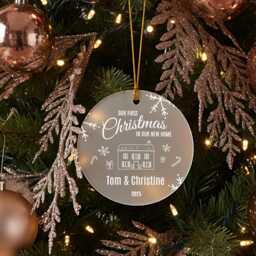 First Christmas in New Home Ornament, Personalised Couple Names Bauble, House Gift 2025 - thumbnail 4