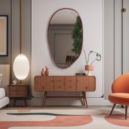 Pebble Mirror, Asymmetrical Shaped Blob Oblong Mirror Wall Decor - New Aesthetic Element Of Your Home - thumbnail 3