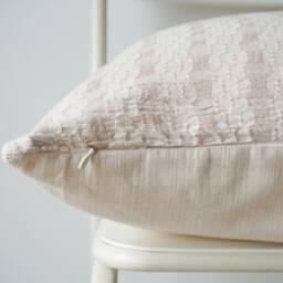 Brown Cream Hand Woven Striped Pillow Cover - thumbnail 4