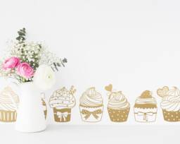 Cupcake Wall Decals - Bakery Decor, Girls Bedroom Stickers, Nursery Kids Room Removable - thumbnail 1