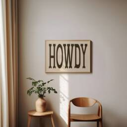 Howdy Typography Print - Old West, Western Cowboy Cowgirl, Desert, Minimalist Typographic Howdy, Farmhouse Ranch Southwestern Type, Boho Art - thumbnail 2