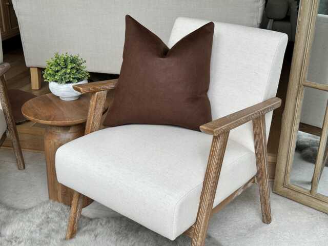 Dark Brown Pillow/Dark Cushion Cover Throw Faux Leather Rustic Scatter - Bourbon - image 1