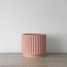 "Classical Planter With Drainage & Saucer in Country Pink, Unique 3D-Printed Plant Pot, Sizes 4"" 5"" 6"" 7"" 8" - thumbnail 4