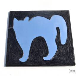 Curiosities & Oddities Black Cat Mirror With 3 Real Cat Whiskers, Decorative Wall Mirror, Large Black Furniture, Mirrors - thumbnail 3