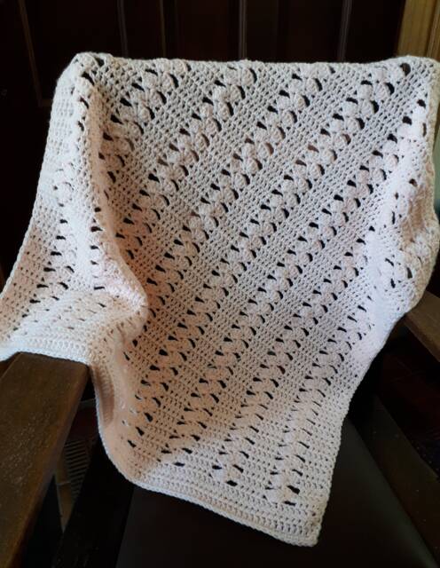 Crochet Baby Blanket - Fan & Treble Pattern - image 1
