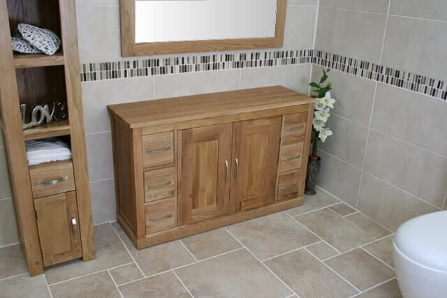 Oak Bathroom Vanity Unit Cor02B - image 1