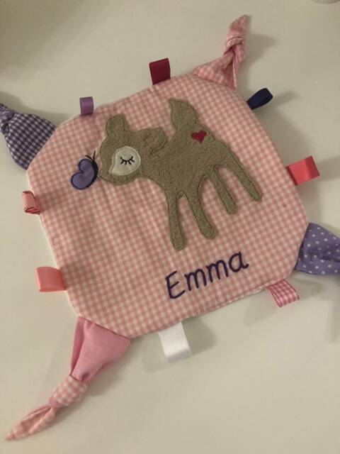 Personalized Cuddly Blanket Deer Gift For Birth Baby Desired Name - image 1