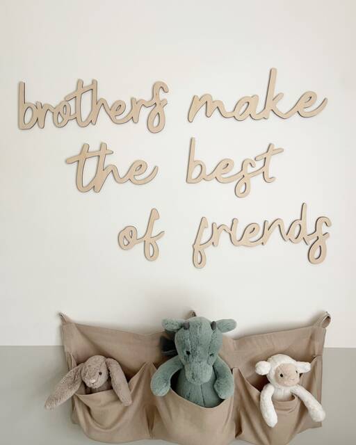 Brothers Make The Best Of Friends Birch Wood Wall Sign, Nursery Decor - image 1