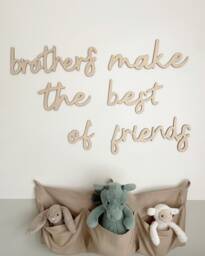Brothers Make The Best Of Friends Birch Wood Wall Sign, Nursery Decor - thumbnail 1