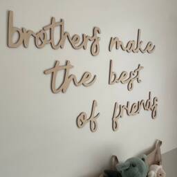 Brothers Make The Best Of Friends Birch Wood Wall Sign, Nursery Decor - thumbnail 2
