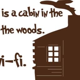 All I Want Is A Cabin in The Middle Of Woods. & Wi-Fi. Vinyl Wall Decal ....e00083 - thumbnail 2