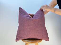 Mauve Linen Throw Pillow Cover Dusty Rose Woven Cushion - All Duties Paid Usa - thumbnail 1