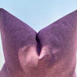 Mauve Linen Throw Pillow Cover Dusty Rose Woven Cushion - All Duties Paid Usa - thumbnail 3