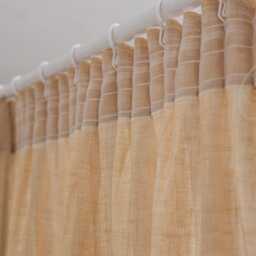 Wheat Sheer Linen Curtain, Light Filtering Pencil Pleat Panel, Soft Beige Natural Drape, Handmade Window Farmhouse Curtain - thumbnail 2