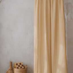 Wheat Sheer Linen Curtain, Light Filtering Pencil Pleat Panel, Soft Beige Natural Drape, Handmade Window Farmhouse Curtain - thumbnail 3