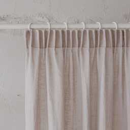 Wheat Sheer Linen Curtain, Light Filtering Pencil Pleat Panel, Soft Beige Natural Drape, Handmade Window Farmhouse Curtain - thumbnail 4