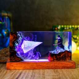 Darth Vadre Blast Resin Lamp With Troopers - Galactic Empire Led Night Light - Handmade Sci-Fi Diorama Star War Decor For Collectors - thumbnail 2