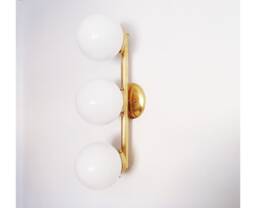 Brass Vanity Wall Sconce - Bathroom Lighting Cluster Globe Orb Shades