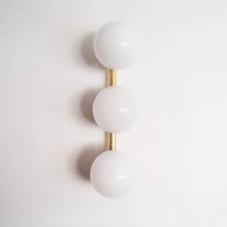 Brass Vanity Wall Sconce - Bathroom Lighting Cluster Globe Orb Shades - thumbnail 2