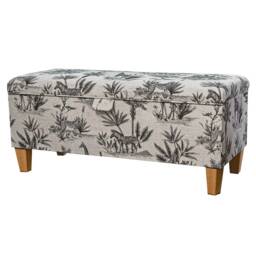 Safari Animal Print Storage Bench Ottoman - British Made