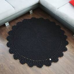 Handmade Crochet Cotton Rug Personalized Nursery Decor - thumbnail 2