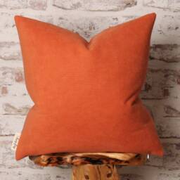 Burnt Orange & Navy Corduroy Cushion Cover Mid-Century Modern Block Design - thumbnail 2