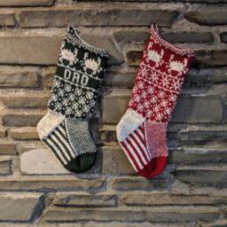 Crab Christmas Stocking - Hand Knit, Fair Isle, Vintage Inspired Knit With The Wind - thumbnail 3